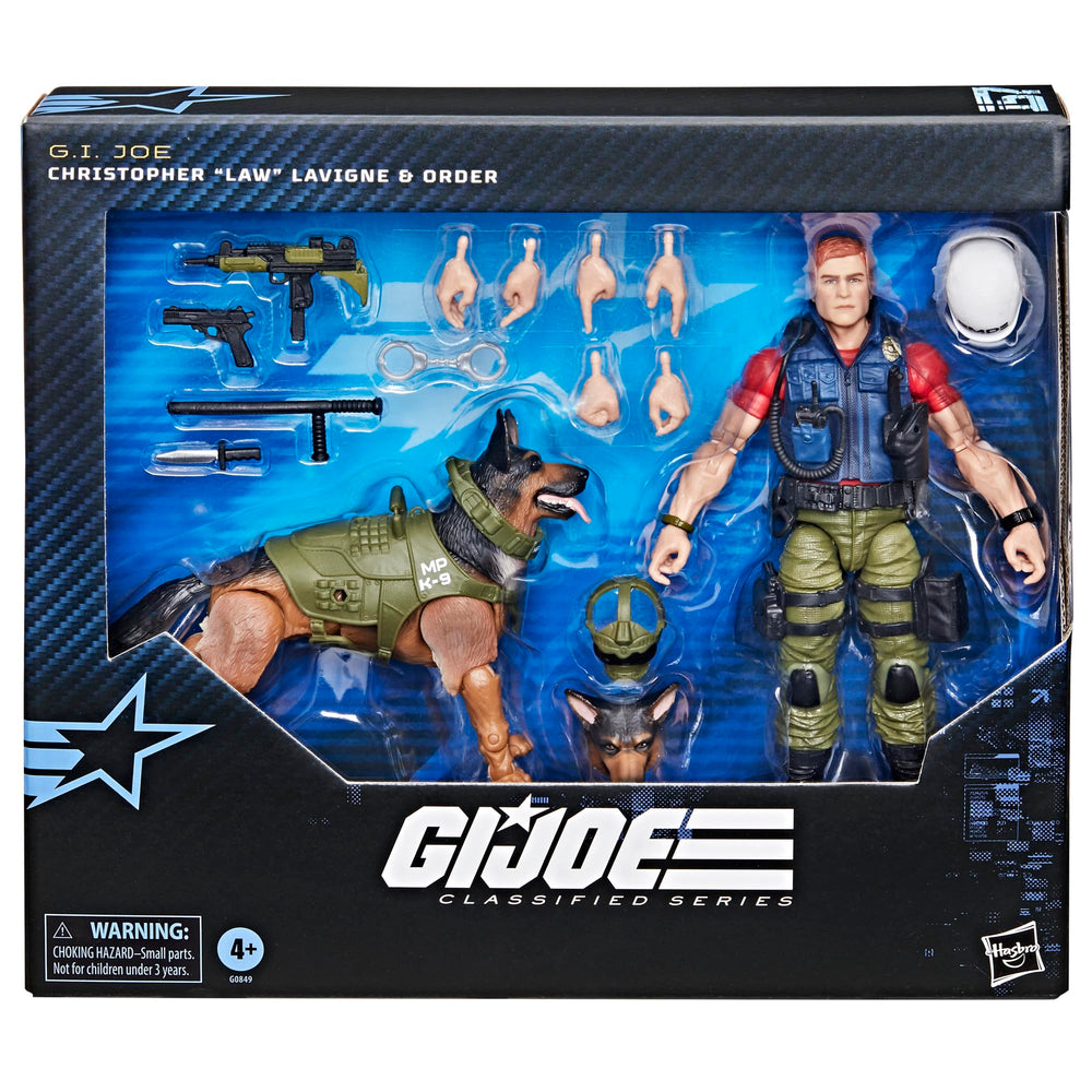 G.I. Joe Classified Series K-9 Order dog beside handler for dynamic scenes