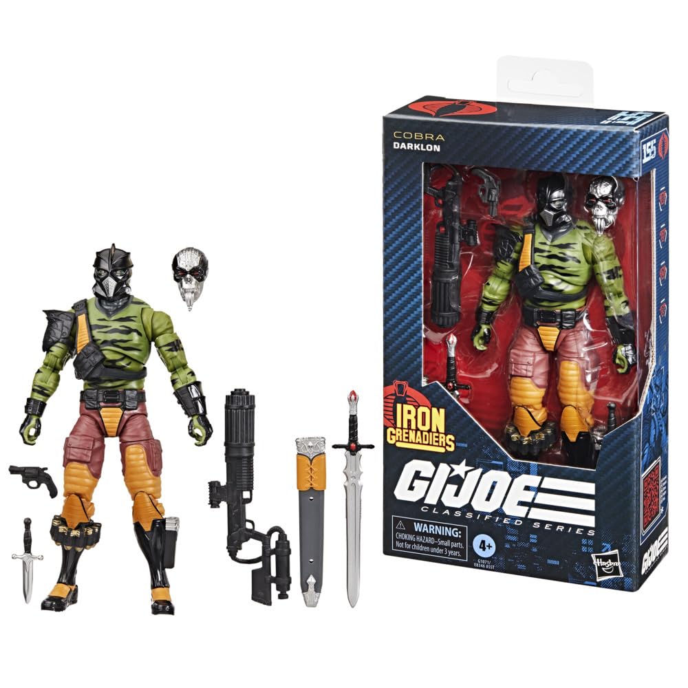G.I. Joe Darklon figure in windowed packaging, ready for display and collection.
