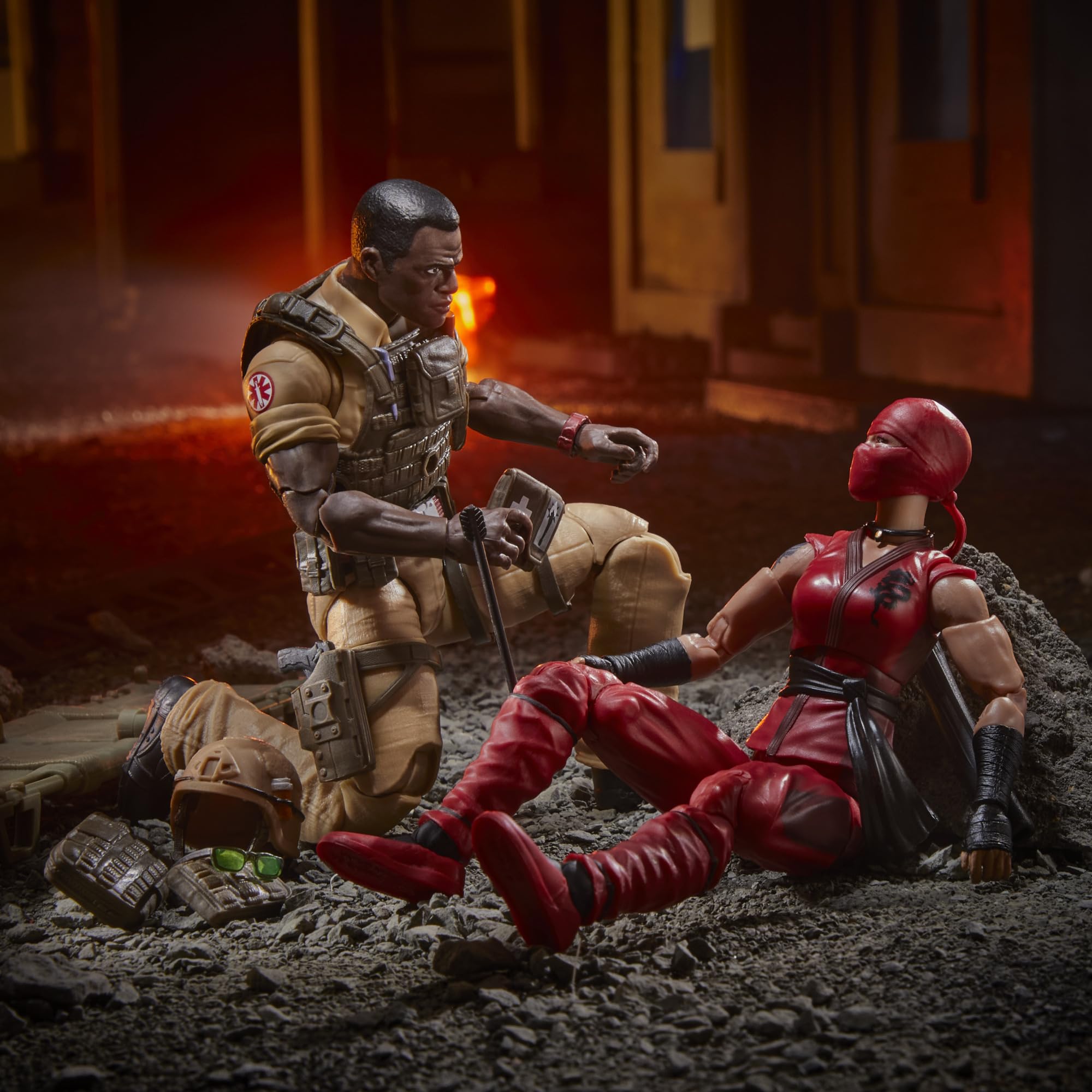 Doc Greer taser included for tactical play and display.