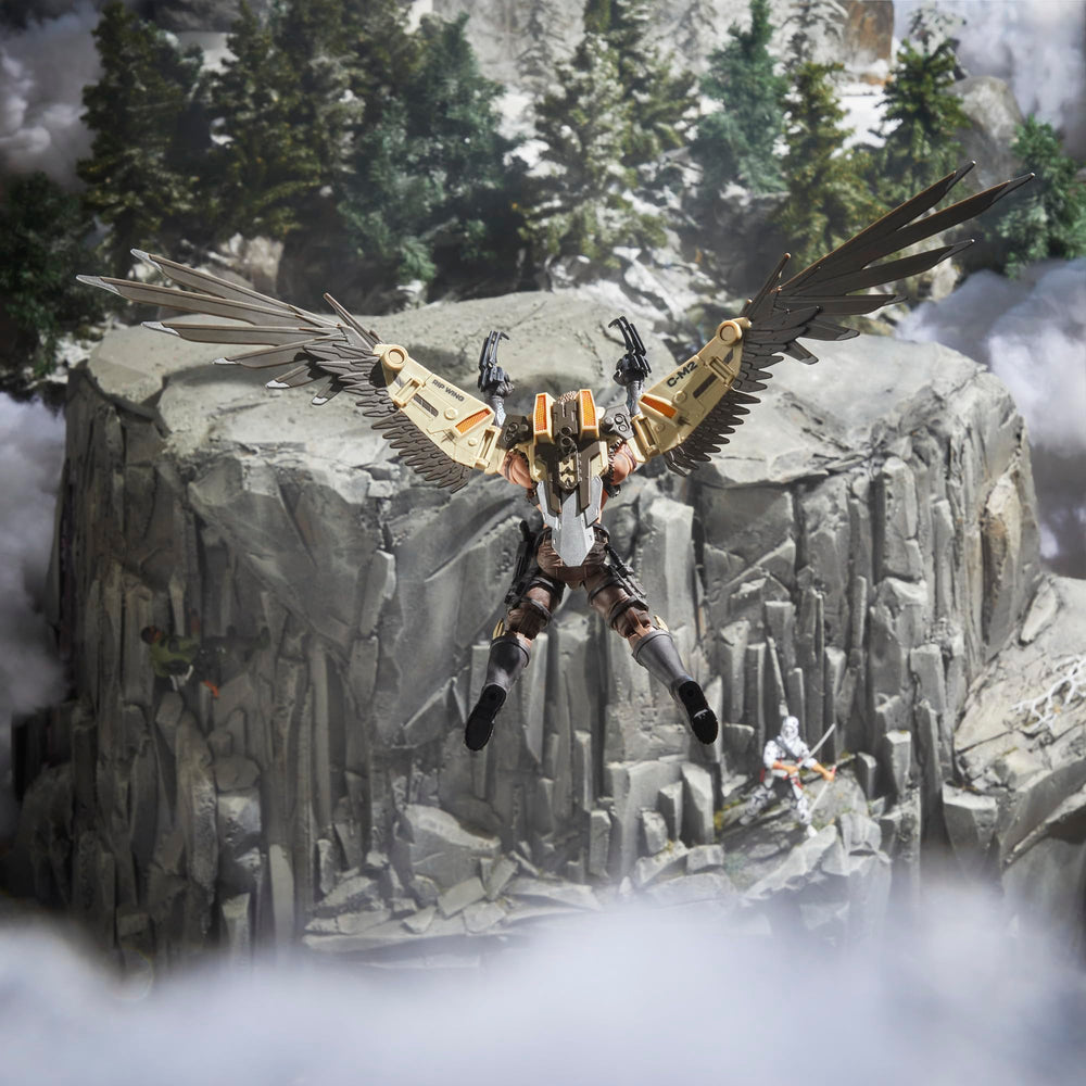 General Ledger perched on handler’s wrist for dynamic posing options.
