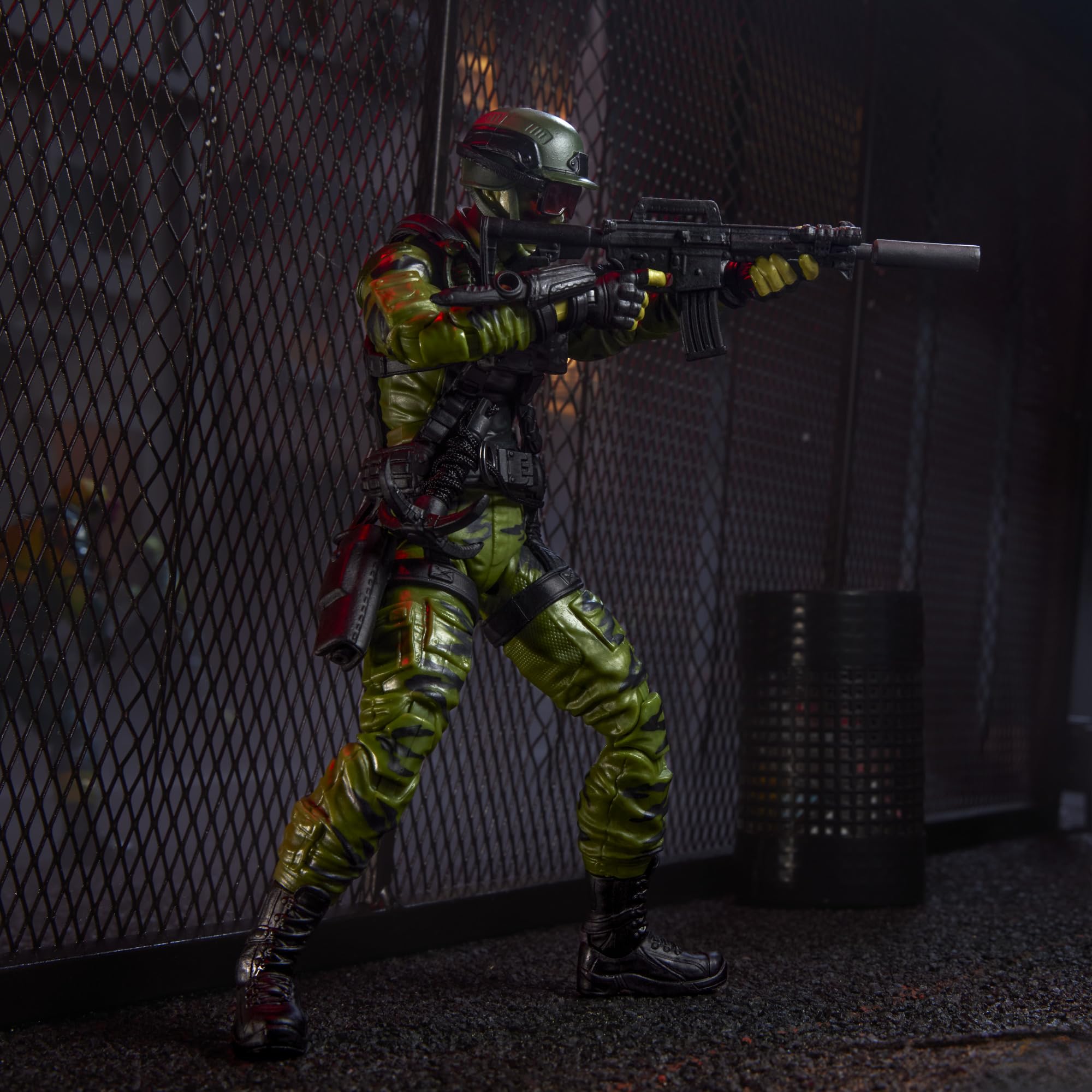 G.I. Joe Hit & Run knife included for versatile posing.
