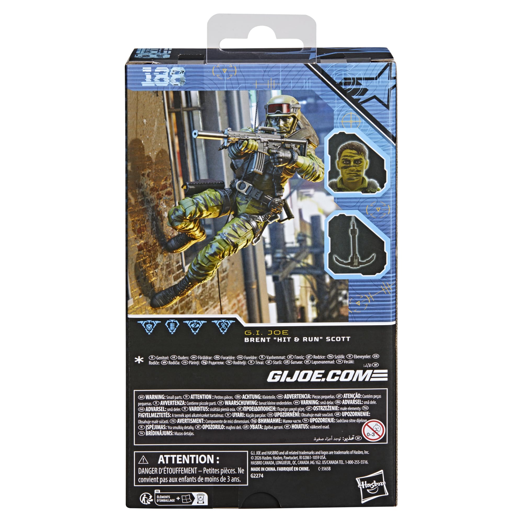 G.I. Joe Hit & Run packaging artwork and display window.
