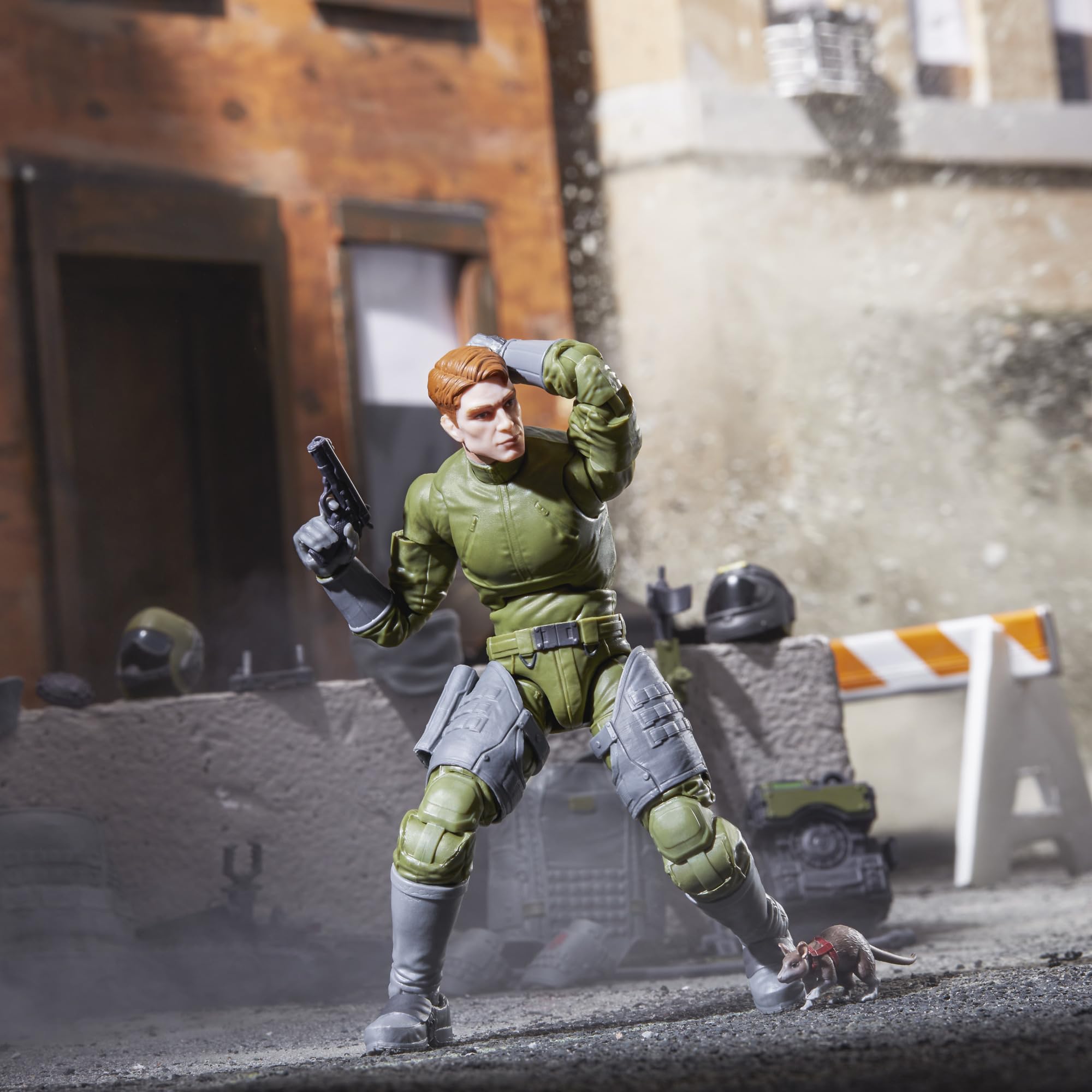 G.I. Joe M.A.C.L.E.O.D. robot with remote for interactive scenes.