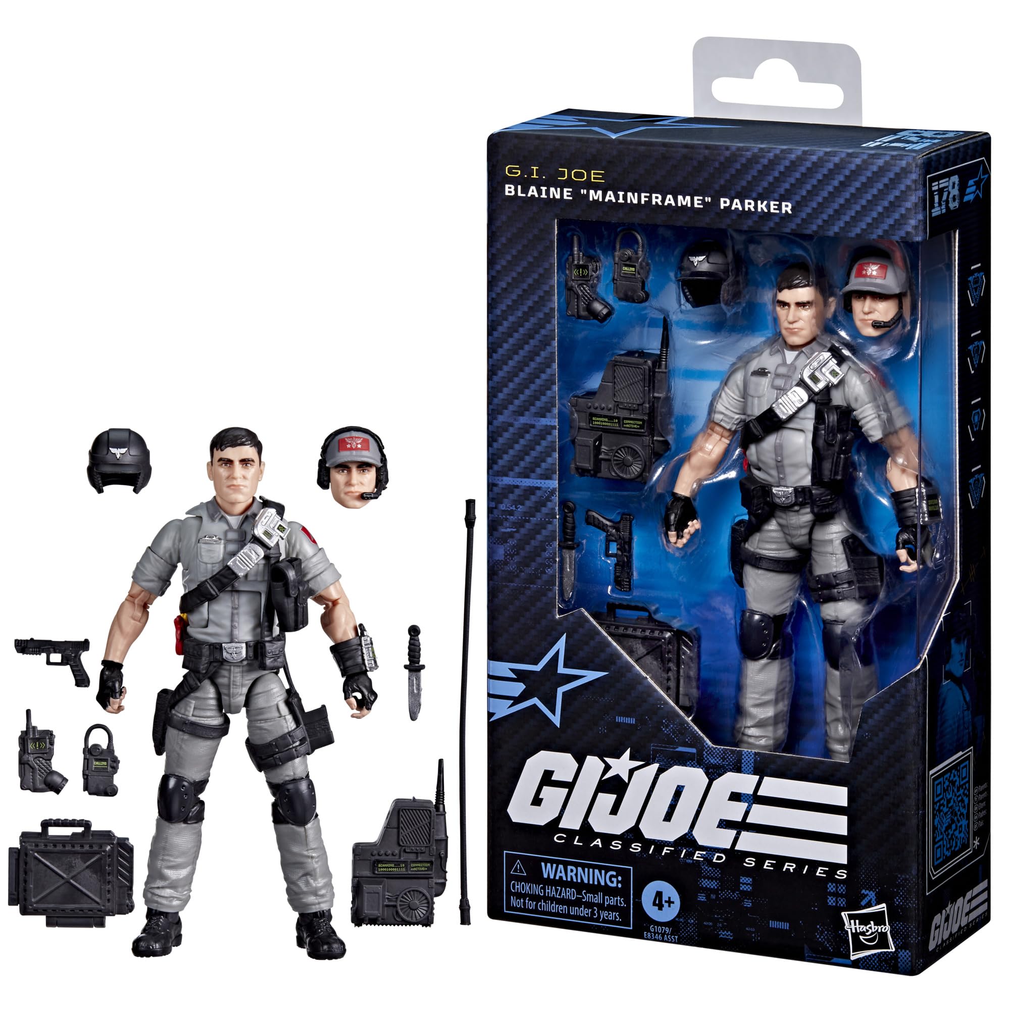 G.I. Joe Mainframe backpack with scanning device in action setup