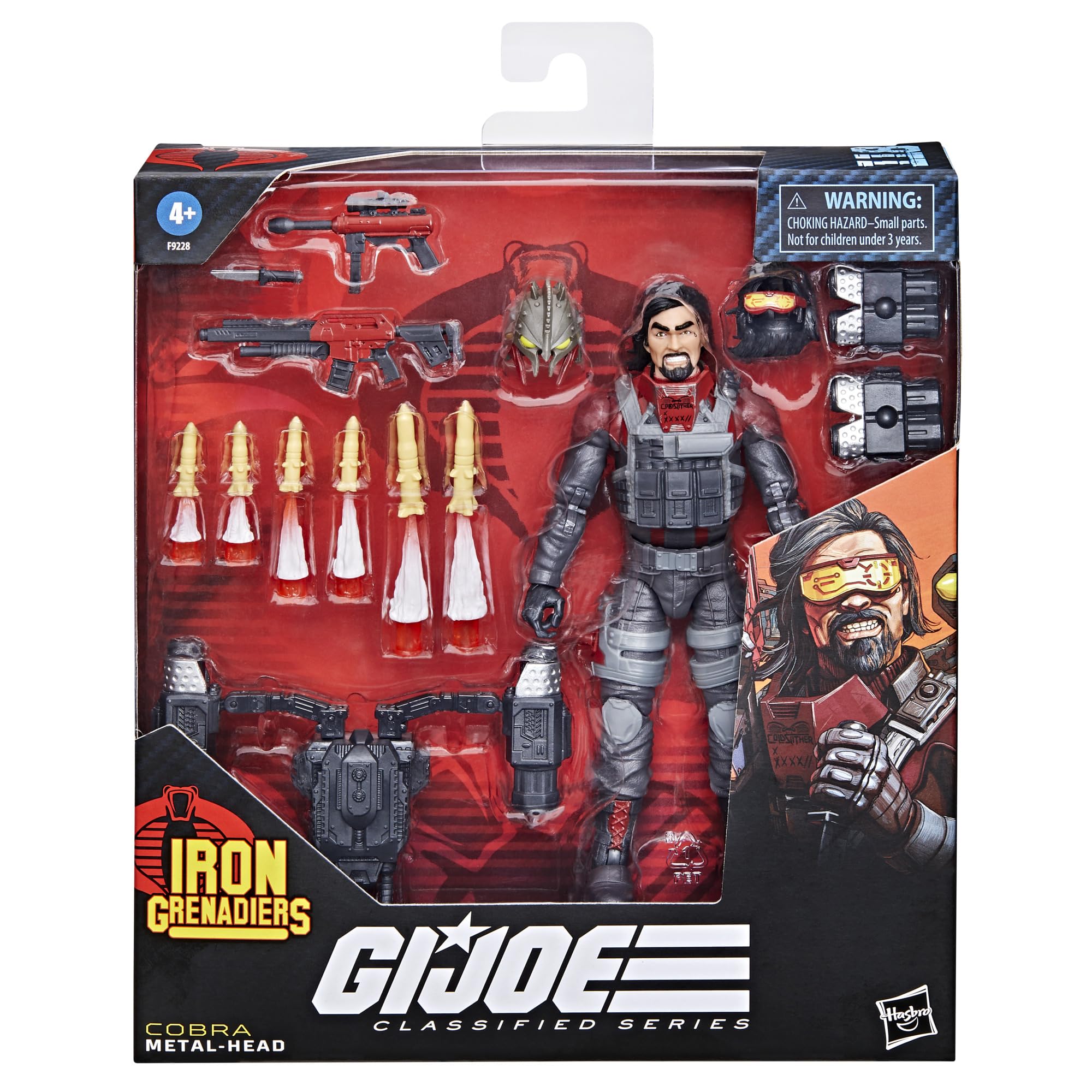 G.I. Joe Metal-Head packaging opens for quick view of the accessory loadout.