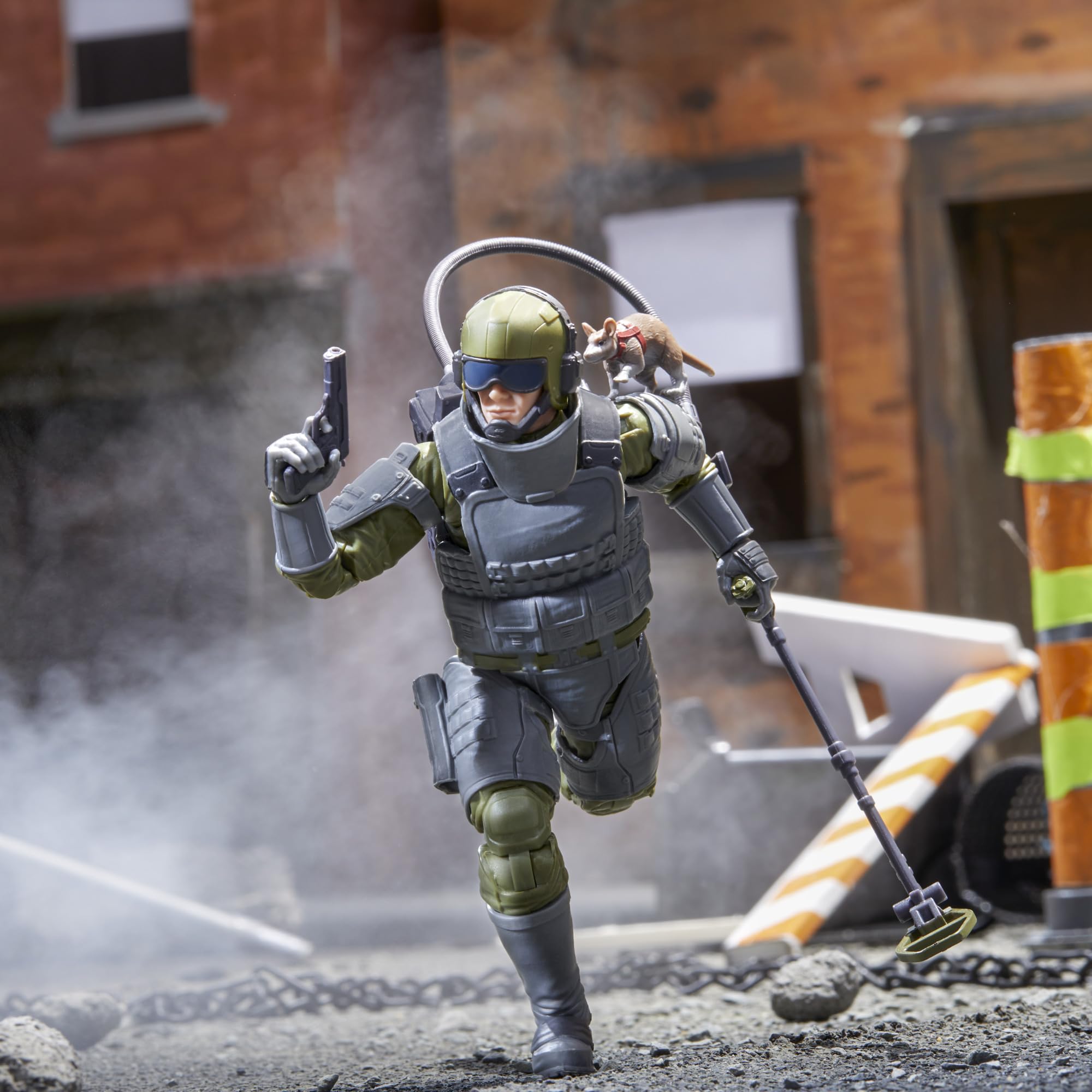 G.I. Joe neck guards and helmet for realistic figure setups.