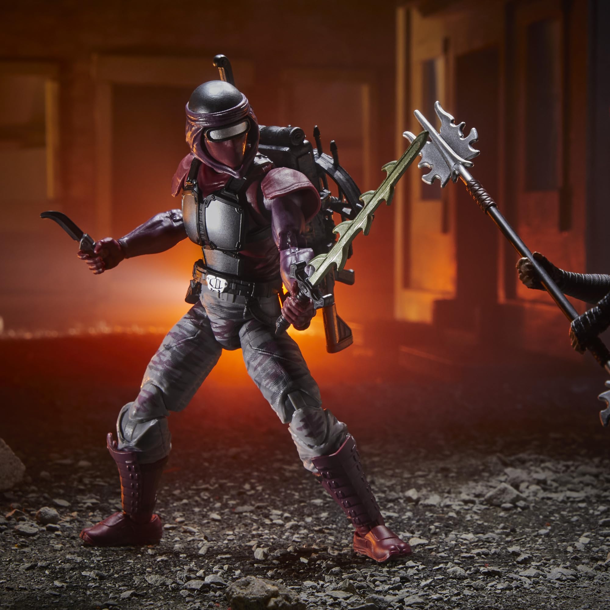 G.I. Joe Night-Creeper battle pose in a custom diorama