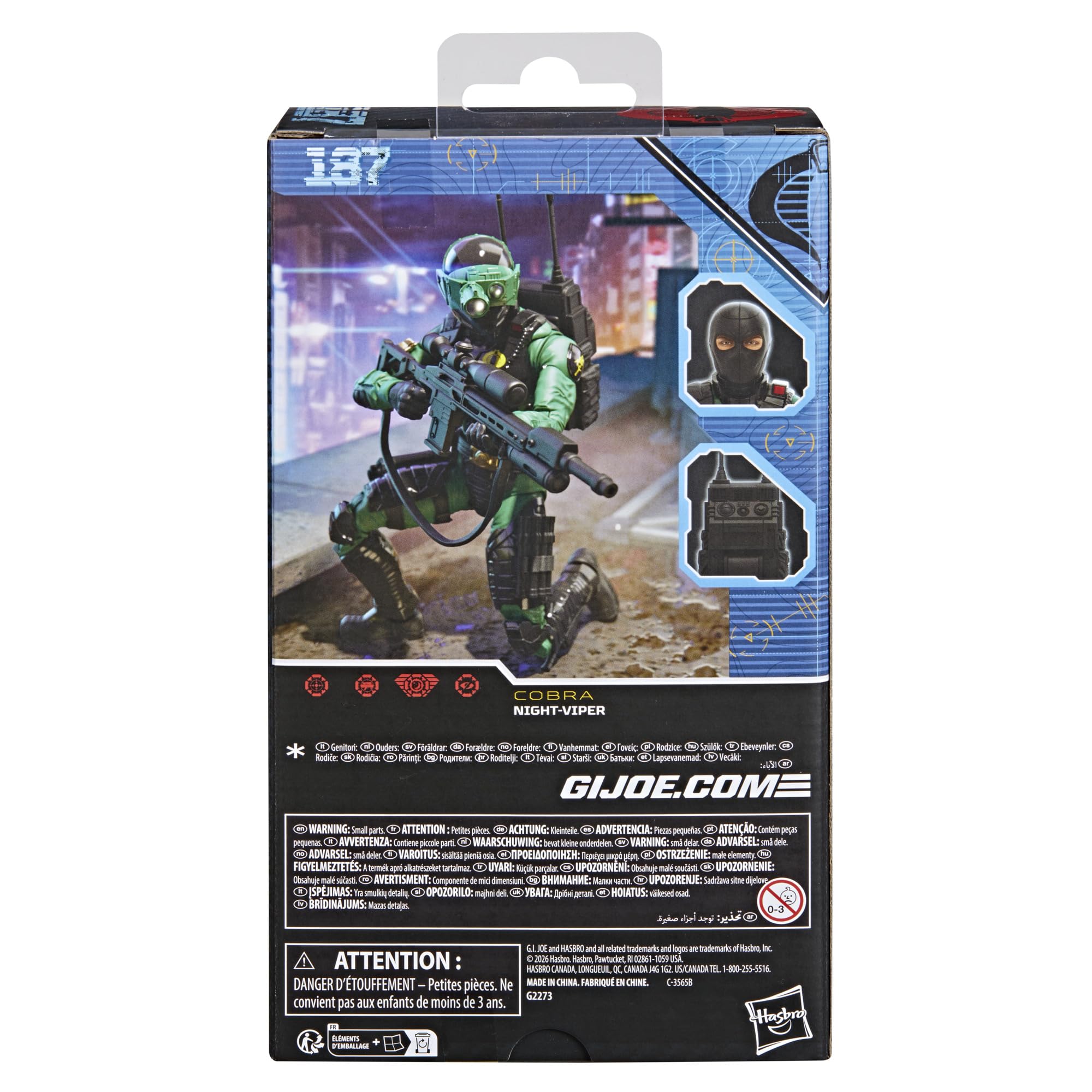 G.I. Joe Night-Viper infrared detector detail adds realism