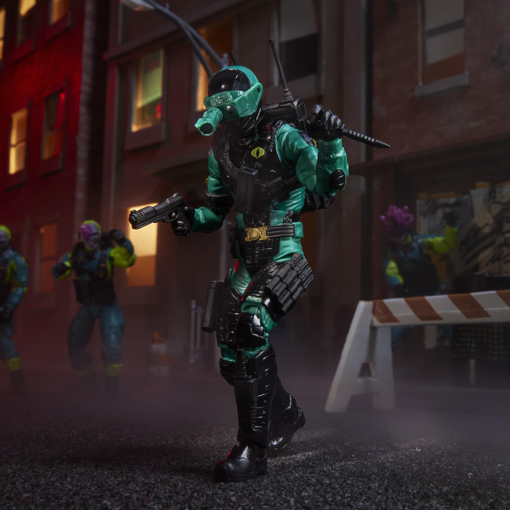 G.I. Joe Night-Viper packaging window with artwork and collectibles