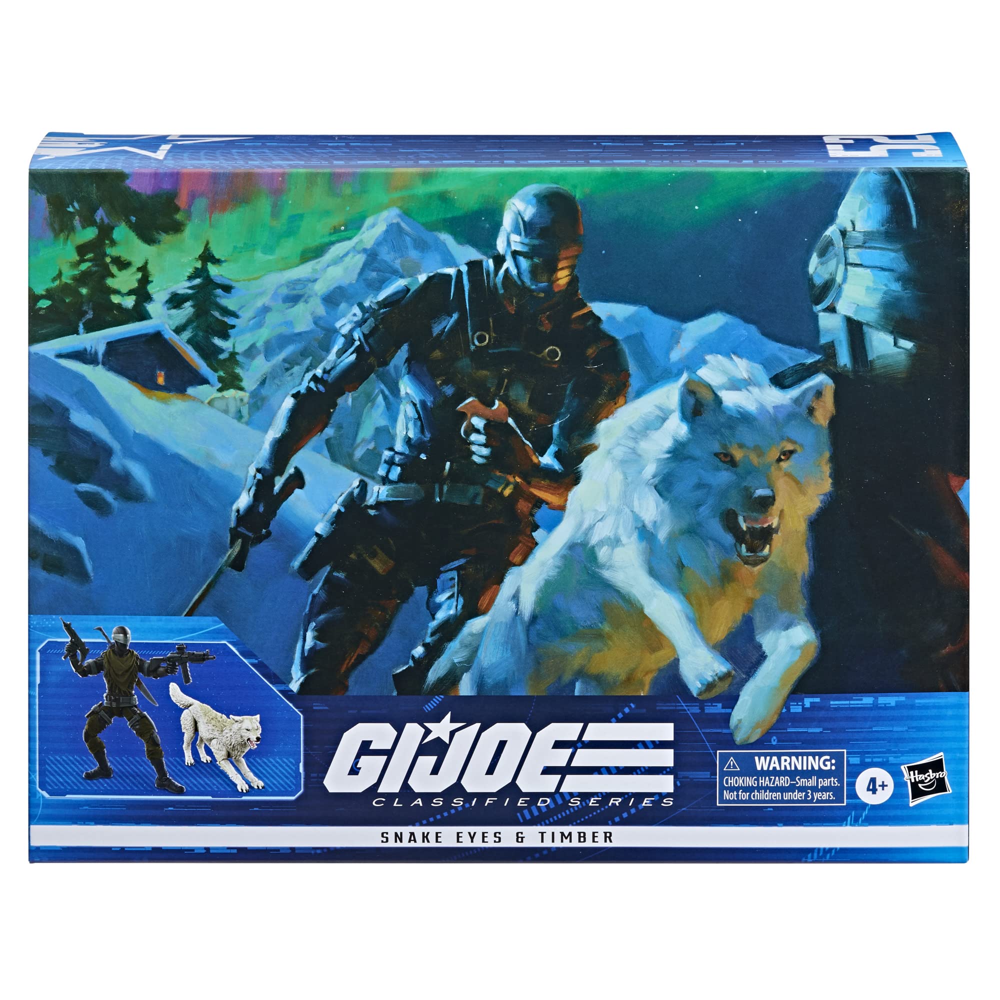G.I. Joe Snake Eyes Timber wolf companion ready for display and play.