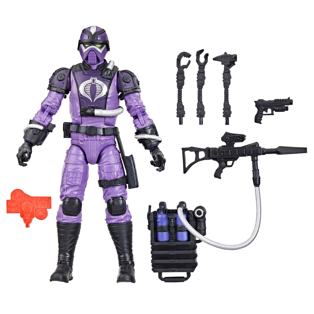 G.I. Joe Techno-Viper backpack reinforces field maintenance realism for display.