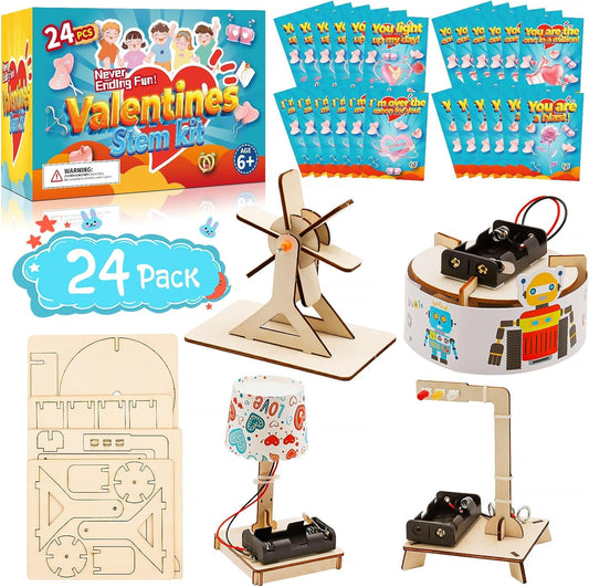 GIAKAN Valentines cards for kids with four playful designs for classroom exchanges.