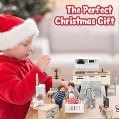Giant bean 36pcs kitchen furniture set for pretend meals and role-play