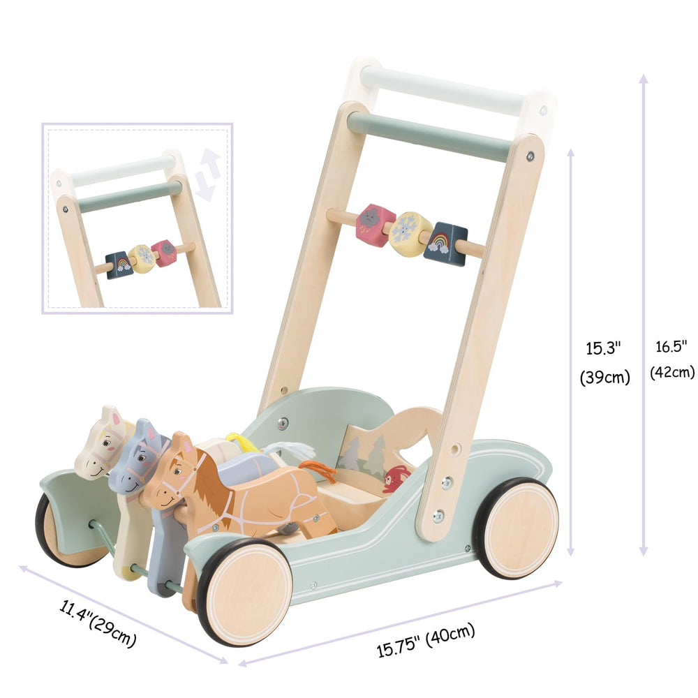Giant bean Adjustable-height walker adapts to growing toddlers for safe exploration.