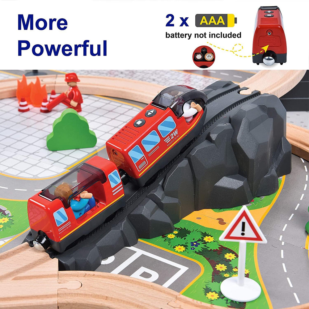 Giant bean engine driver figurine standing inside the locomotive