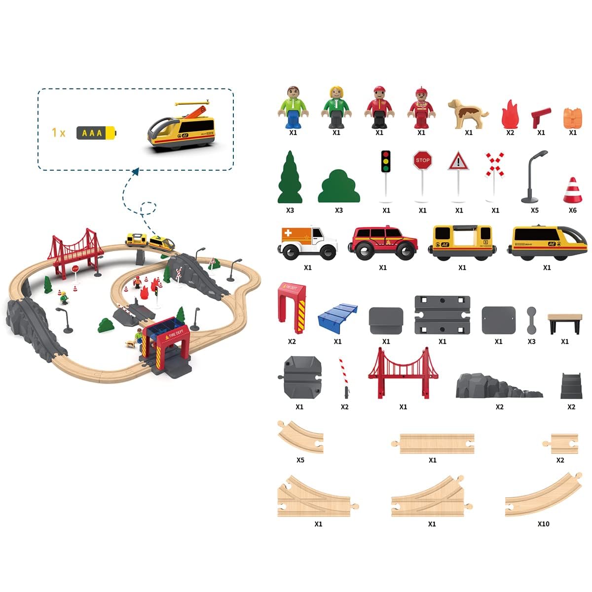Giant Bean fire station with city vehicles adds realistic play scenes