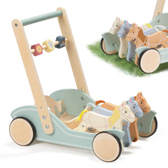 Giant bean Galloping Ponies Walker front view for toddlers practicing balance and mobility.