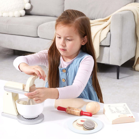 Giant Bean kneadable dough included for tactile pretend baking.