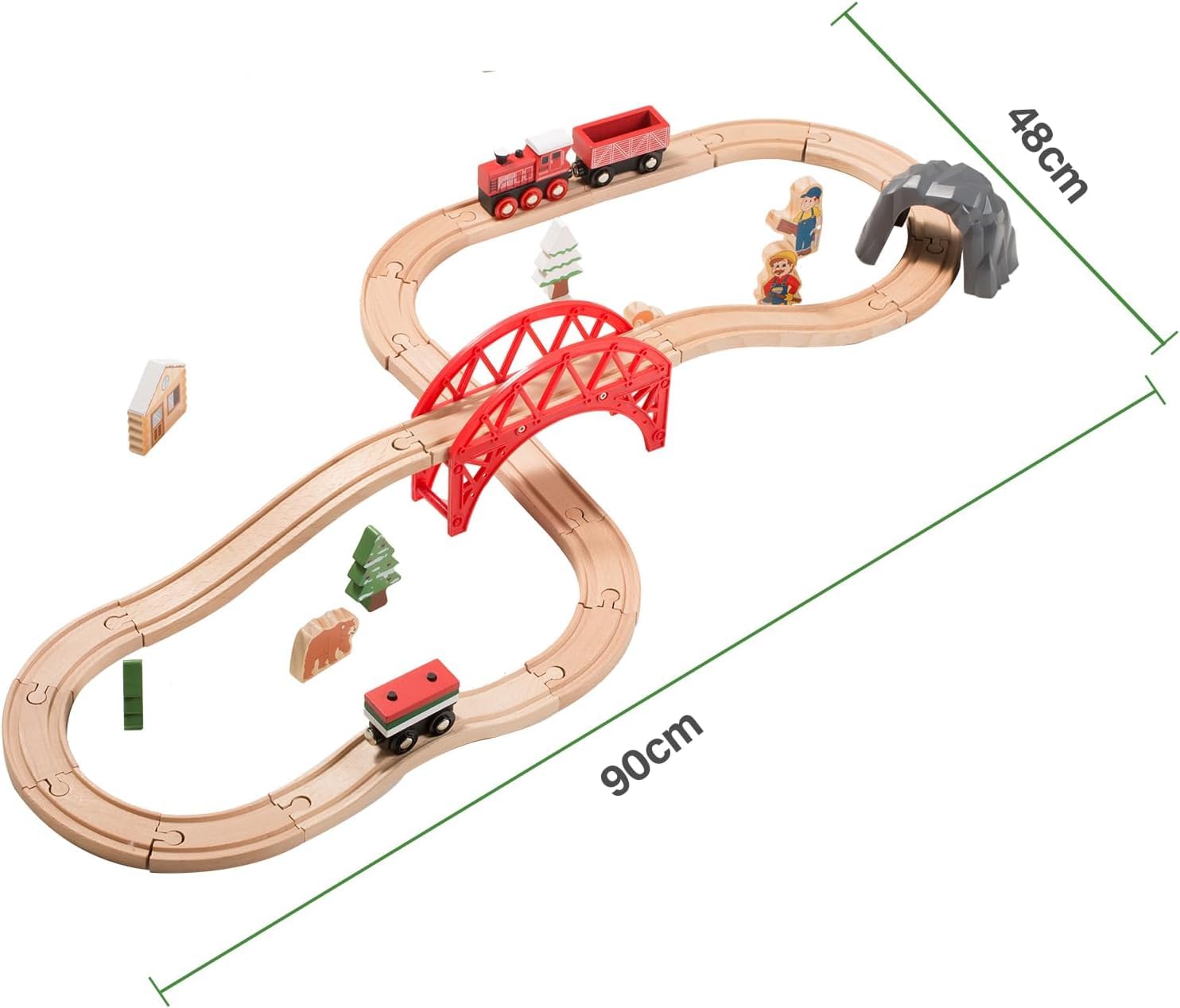 Giant bean smooth wooden parts with rounded edges ensure safe play