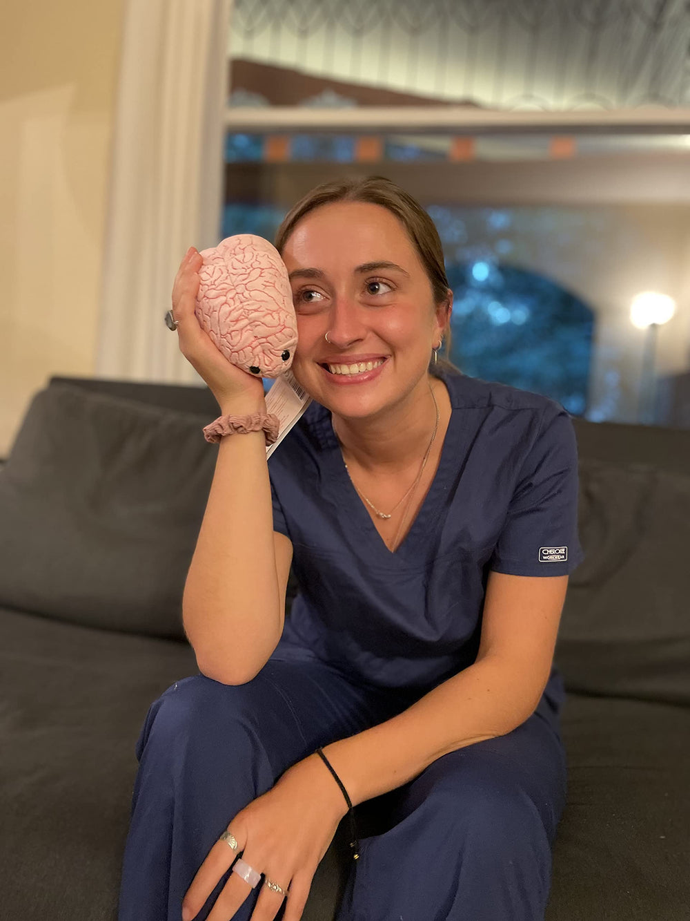 GIANT MICROBES Brain Plush 6-inch size, compact learning tool.