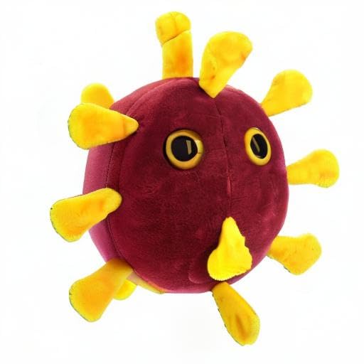 GIANT MICROBES COVID Plush shown as a desk companion for curiosity.