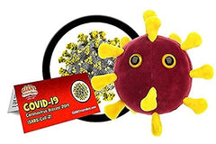 GIANT MICROBES COVID Plush educational tag shown for quick learning prompts.