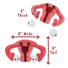GIANT MICROBES uterus plush serves as an emotional support companion.