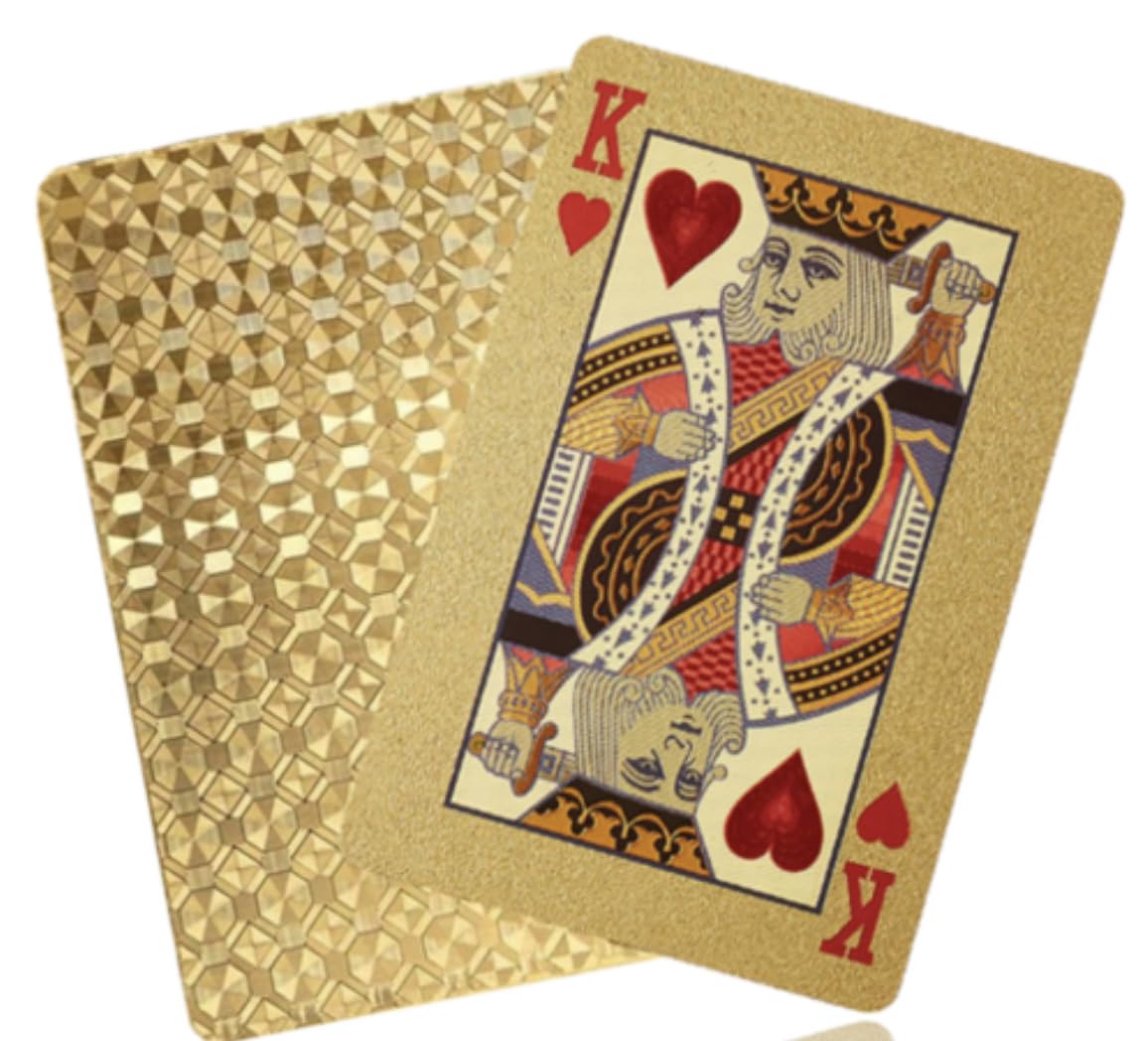 GIANT PANDA TRADING Gold Diamond Playing Cards flexible deck for easy shuffles