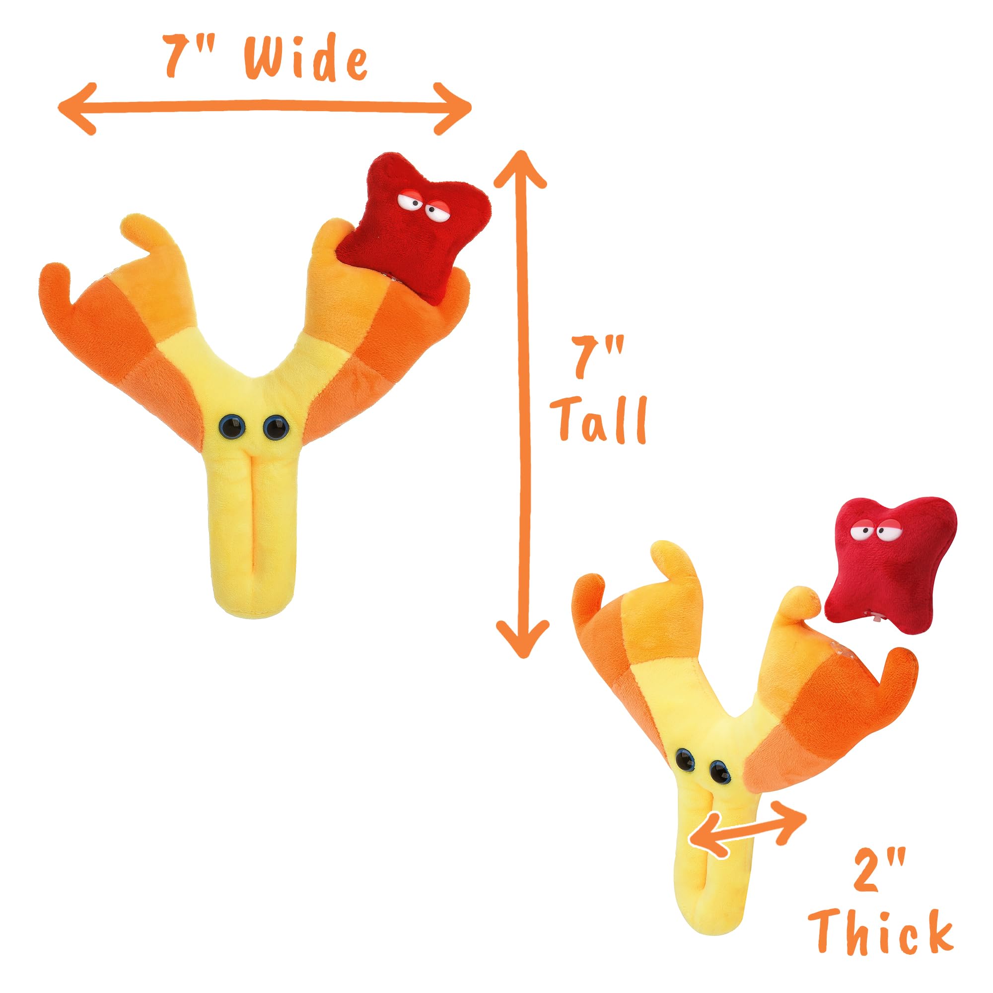 GIANTMICROBES antibody plush front view shows compact 7 inch size.