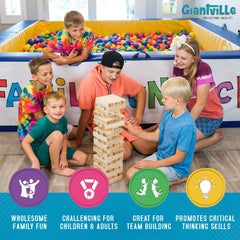 Giantville red storage bag demonstrates easy transport and tidy storage