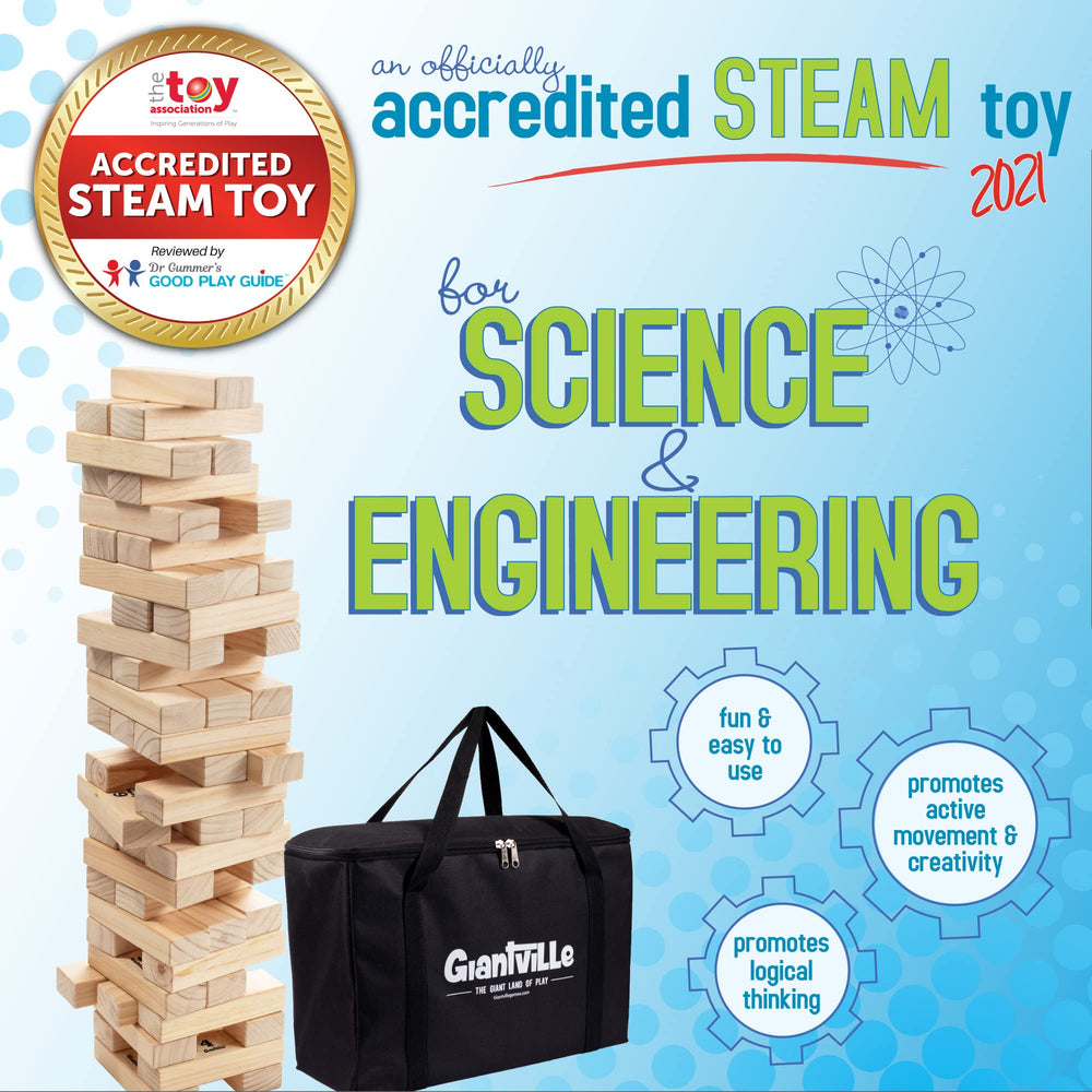 Giantville Giant Tumbling Timber 56-piece set enables expansive stacking possibilities
