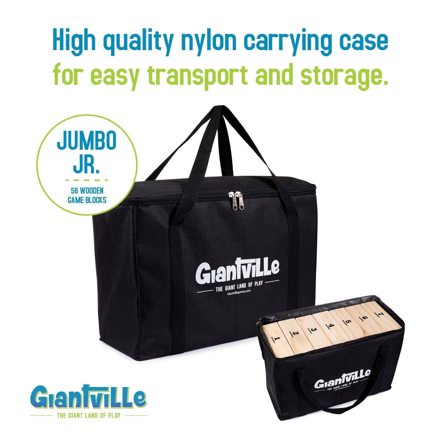 Giantville Giant Tumbling Timber indoor-outdoor setup suits any space for flexible fun