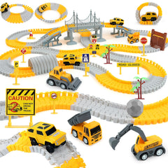 GIAT Construction Race Tracks with flexible tracks for creative building play.