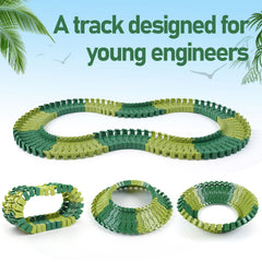GIAT dinosaur track 96pcs bridge slope design adds elevated racing options