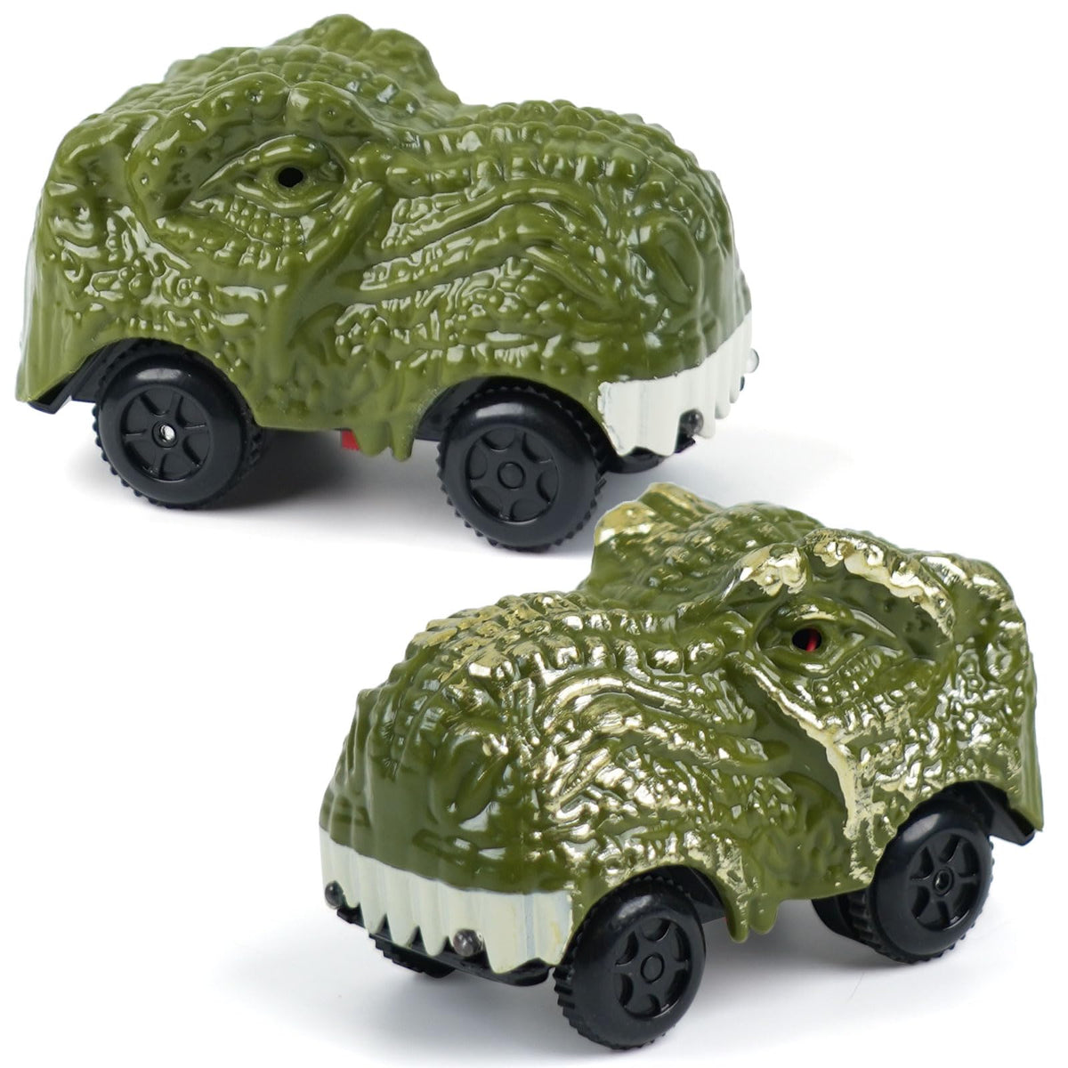 GIAT dinosaur track car 2-pack with LED lights stimulates imaginative play