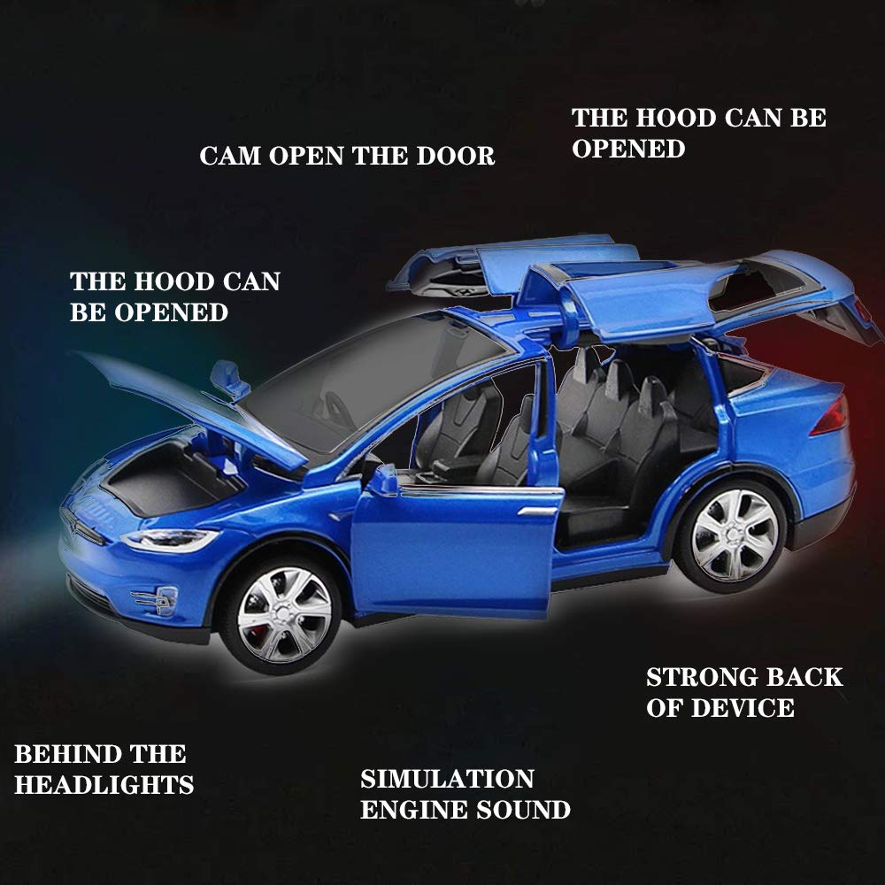 Gidoyi Toy Car Model X blue front and back panels open for access