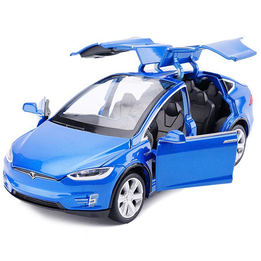 Gidoyi Toy Car Model X blue front view with vivid lights for engaging play