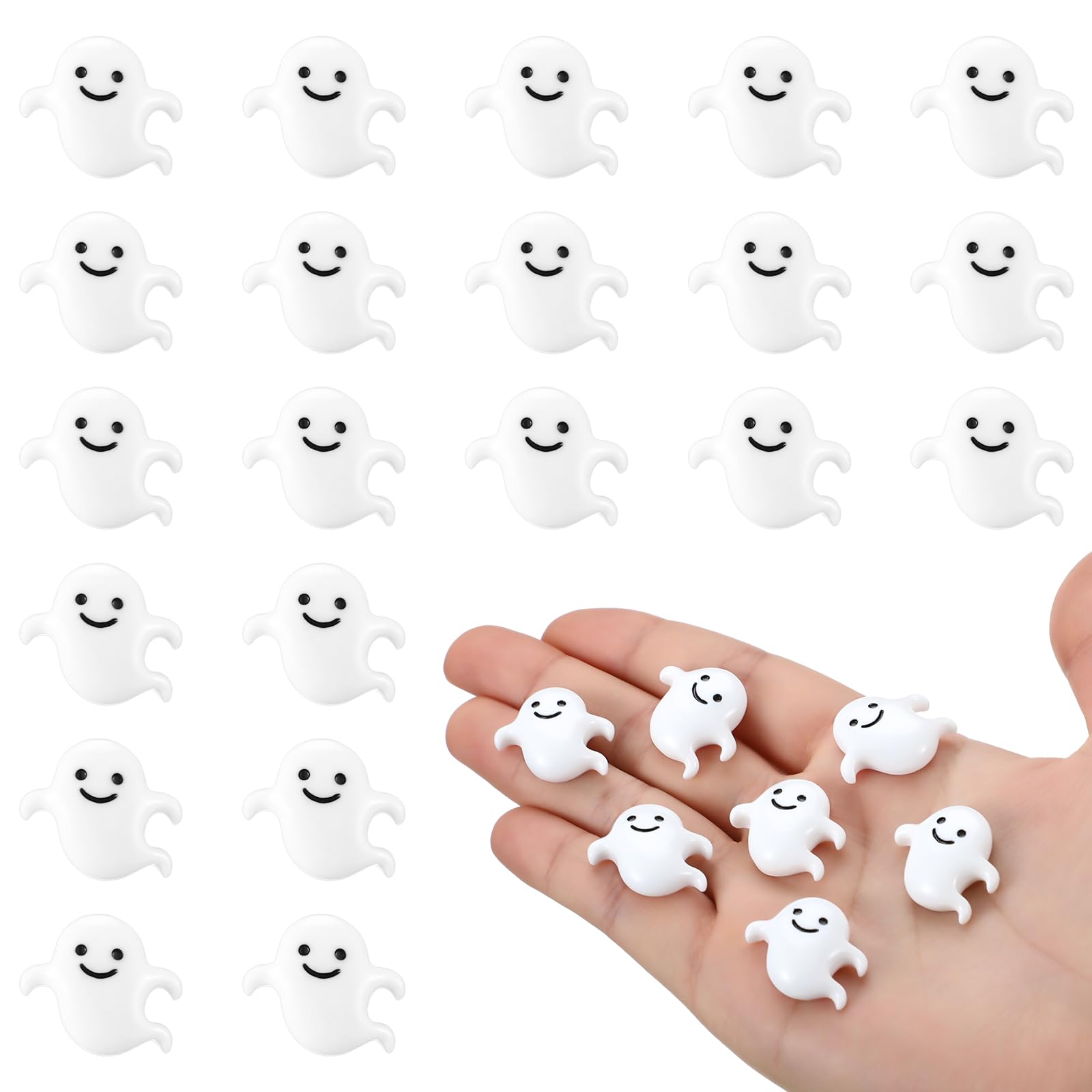 Giegxin Halloween mini ghost flatback charm for versatile decor accents.