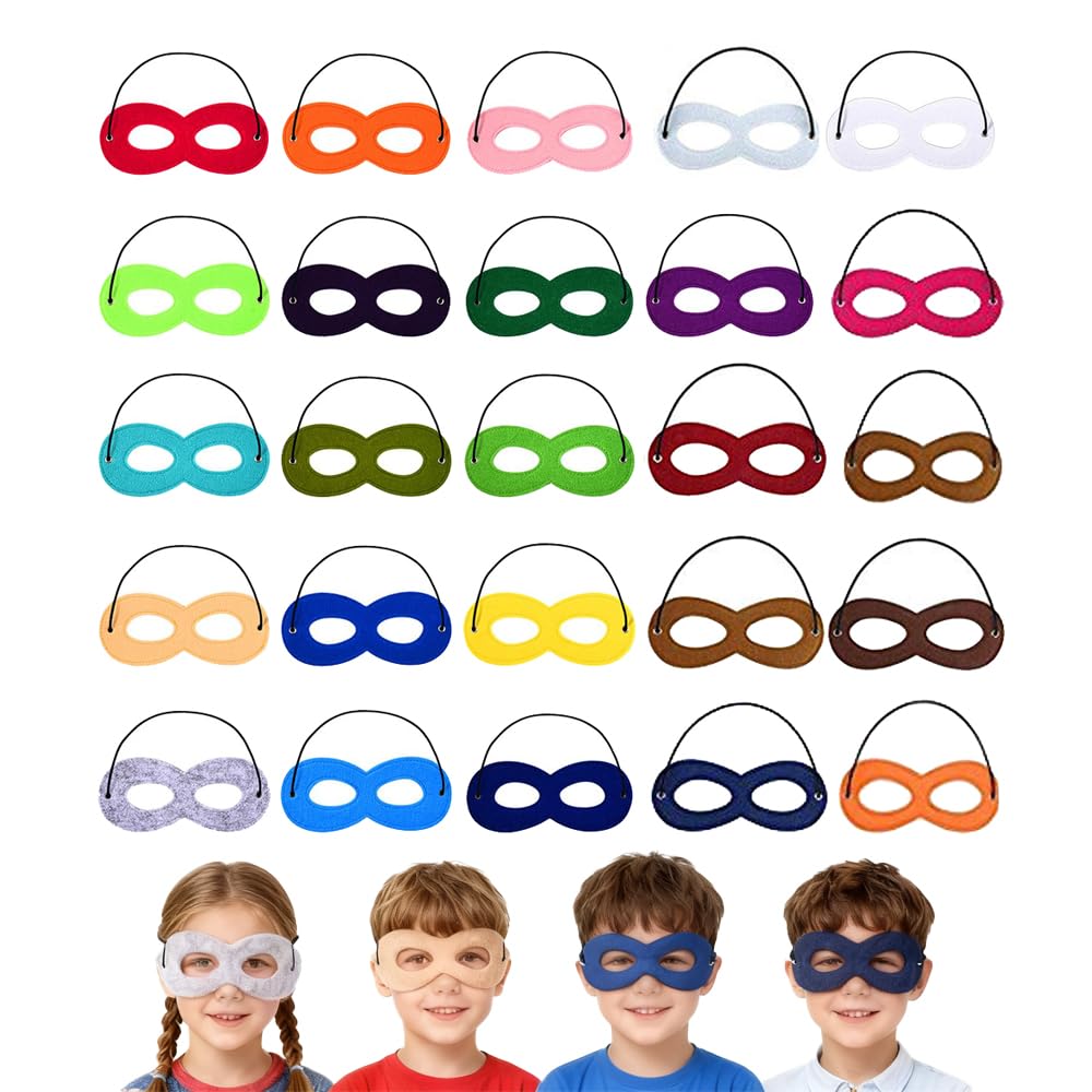 GIETIOS superhero masks 25 colors for kids party fun