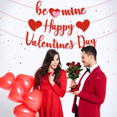 Gifloon prestrung Valentine banner saves time with an adjustable rope for easy setup.