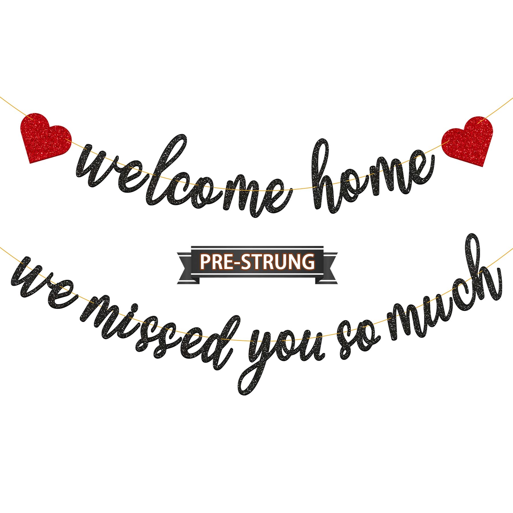 Gifloon welcome home banner in black adds a warm homecoming vibe