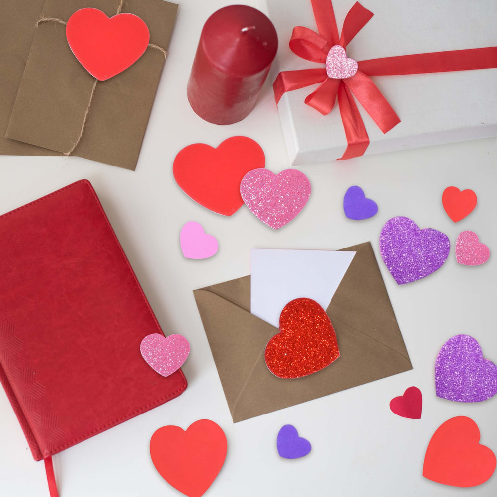 Gift Boutique 360 glitter white hearts add sparkle to greeting cards