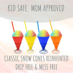 Gift Boutique orange silicone snow cone cups, 7oz, leakproof for outdoor gatherings.