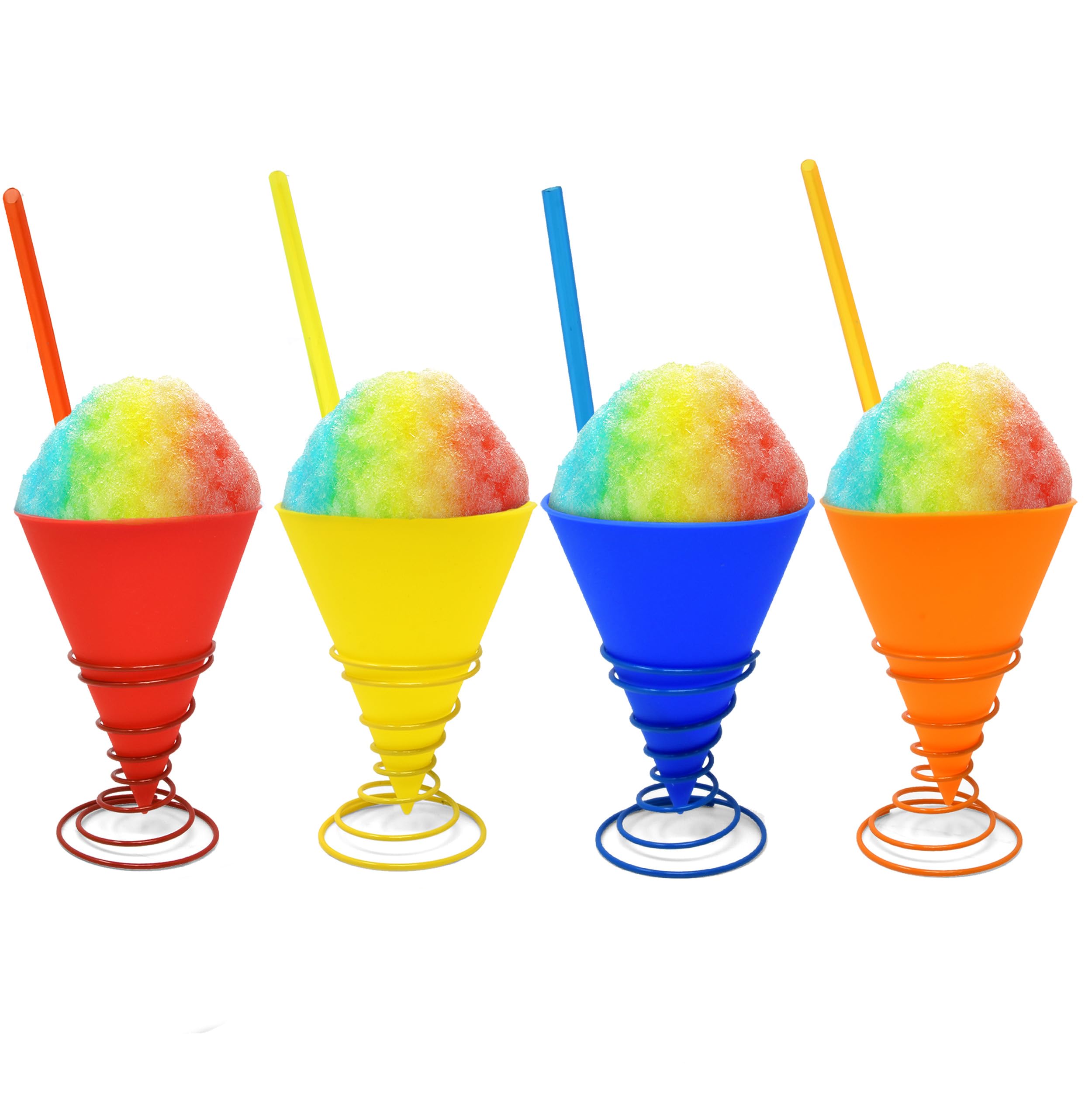 Gift Boutique red silicone snow cone cups, 7oz, leakproof for mess-free slushies.