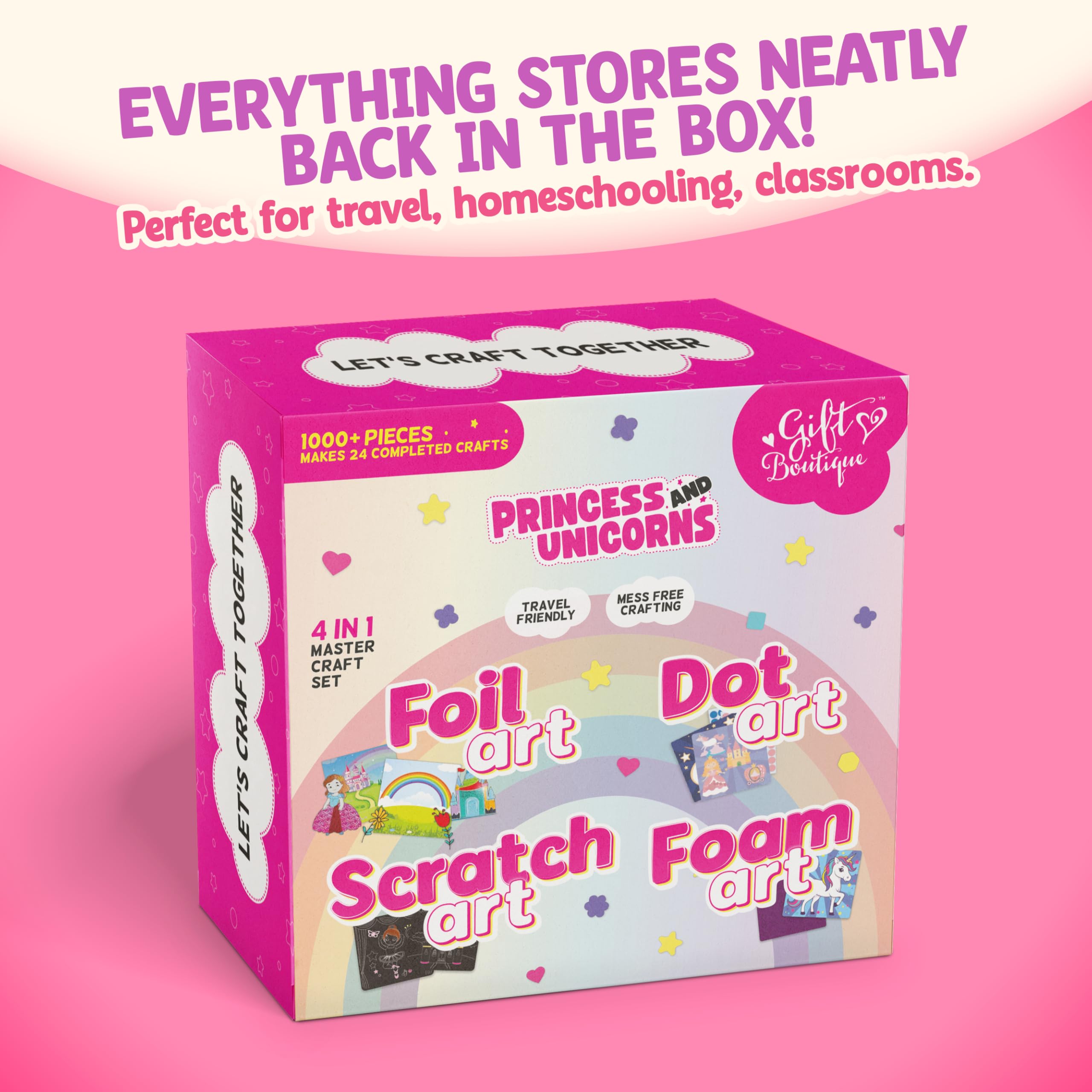 Gift Boutique Unicorn Princess Craft Kit colorful stickers inspire unicorn themes.