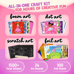 Gift Boutique Unicorn Princess Craft Kit dot art board enhances color and coordination.