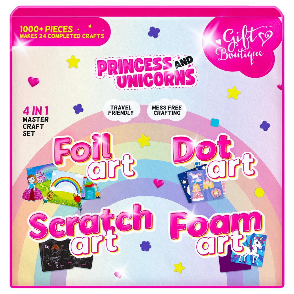 Gift Boutique Unicorn Princess Craft Kit foam art board for imaginative play and motor skill development.