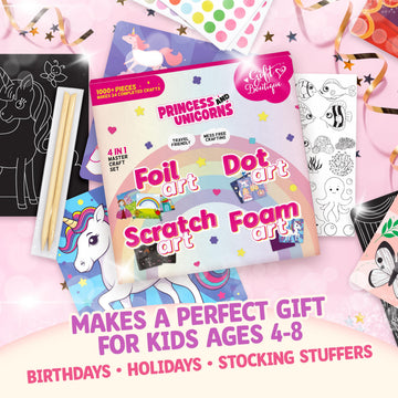 Gift Boutique Unicorn Princess Craft Kit travel case makes on-the-go crafts easy.