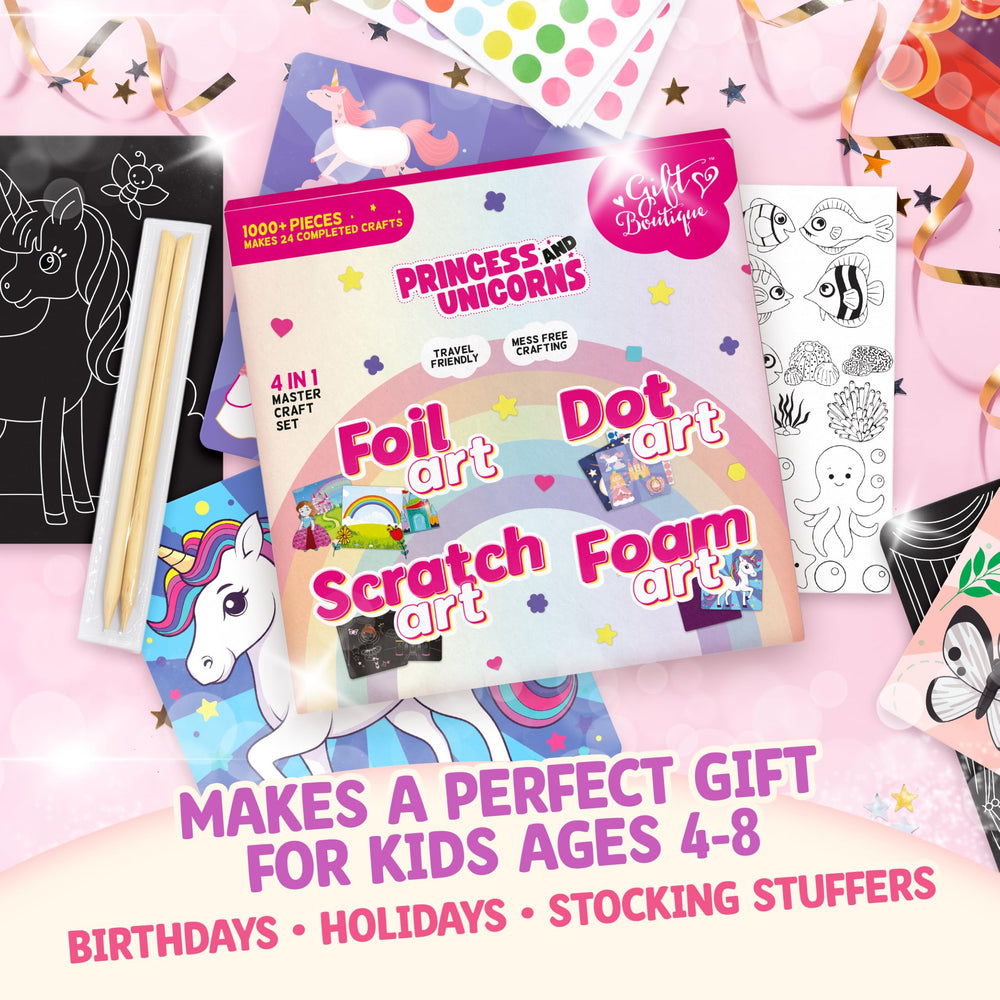 Gift Boutique Unicorn Princess Craft Kit travel case makes on-the-go crafts easy.