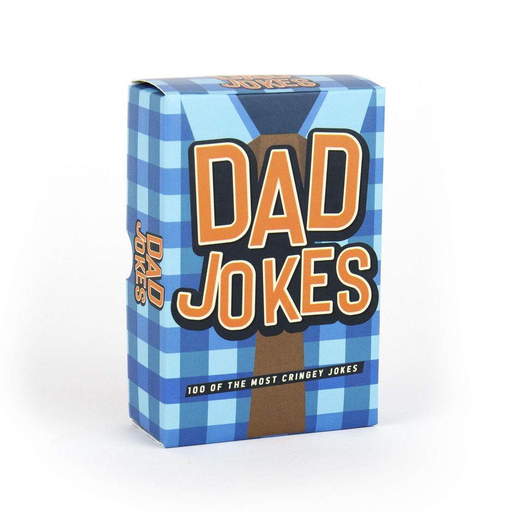 Gift Republic Dad Jokes inside pack showing pocket-sized cards for instant humor.